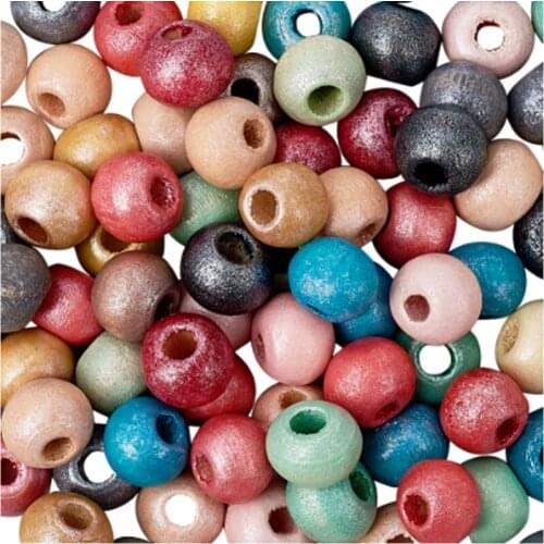 100pcs 6/8mm Round Wood Wooden Jewelry Making Loose Ball Beads for DIY Necklace Bracelets Earrings Craft Material