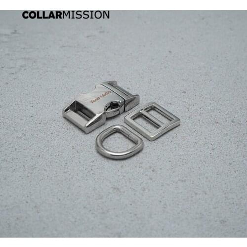 20pcs/lot Engraving(metal buckle+Tri-Glid+D ring)15mm metal plated buckle for bag webbing DIY dog collar accessories 8 colours