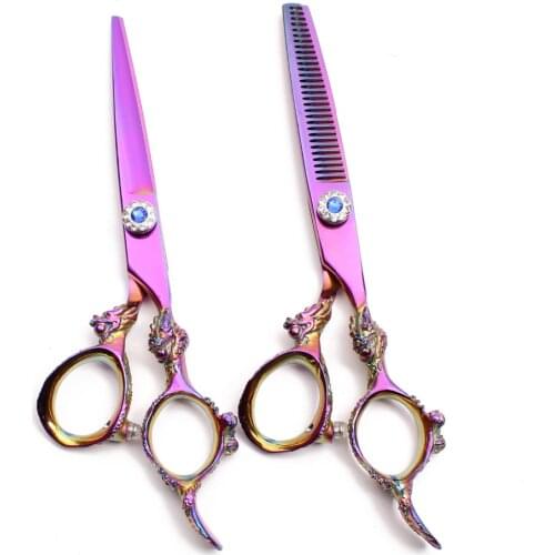6" C9004 17.5cm 440C Hairdressing Scissors Cutting Shears Thinning Scissors Dragon Handle Human Hair Styling Haircut Tools