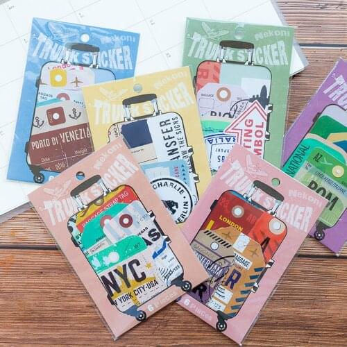 6pcs/pack vintage ticket design die cut scrapbooking sticker DIY embellishment album notebook decoration