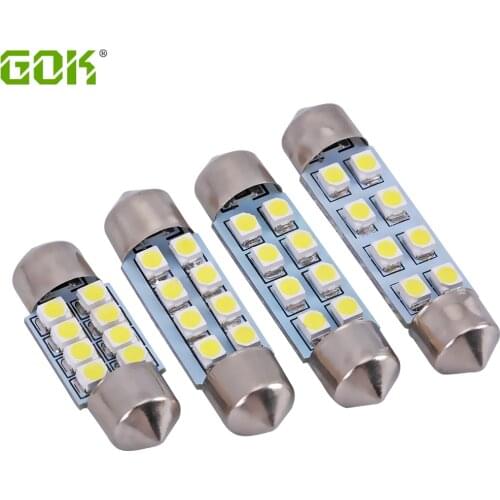 Free shipping 10pcs/lot Car Auto Interior festoon 8SMD 31mm/36mm /39mm/42mm 3528/1210 SMD 8LED Festoon led light Dome Lamp 12V