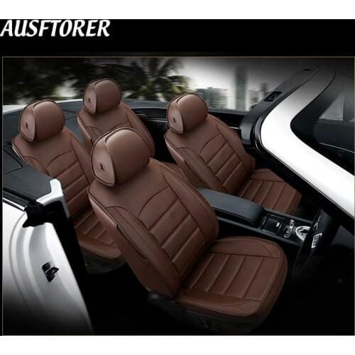 AUSFTORER Genuine Leather Car Seat Cover for Peugeot 3008 2014 2013 2012 2011 2010 Accessories Seat Covers Full Set Seat Cushion