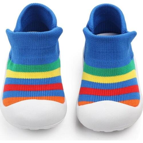 Toddler Shoes Autumn Baby Girl Shoes Soft Bottom First Walkers Infant Boys Sneakers Fashion Stripe Knitted Loafers SHR001