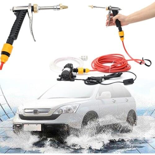 12V 60W Electric Car Wash Pump Water Cleaner Washer Pressure Sprayer Tool Kit Garden Lawn Hose Watering Tool Sprayer Car Cleanin