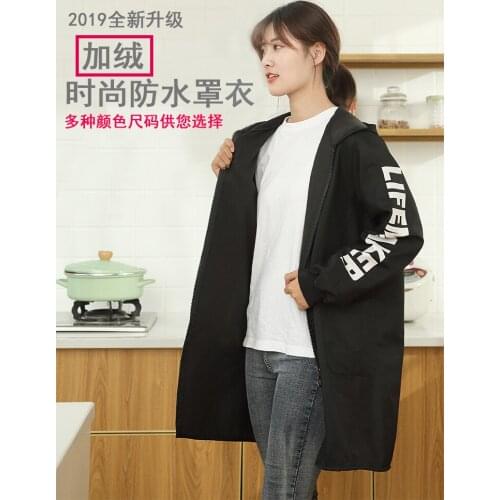 Fleece overalls women winter thickening adult fashion long-sleeved apron