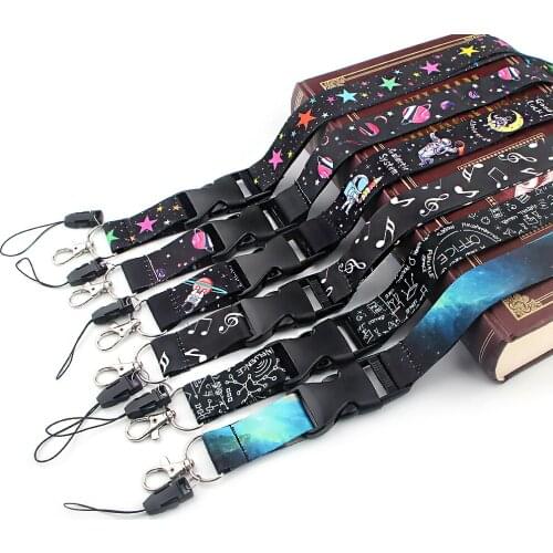 JY219 Cartoon Black Style Art Key Chain Buckle Lanyard Neck Strap For Phone Keys ID Card Creative Buckle Lanyards