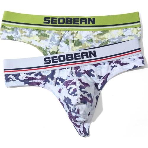 Camouflage Seobean Underwear Cotton Sexy Jockstrap Men Thong G Strings Gay Mens Lingerie Man Male Jock Strap Under Wear Brand