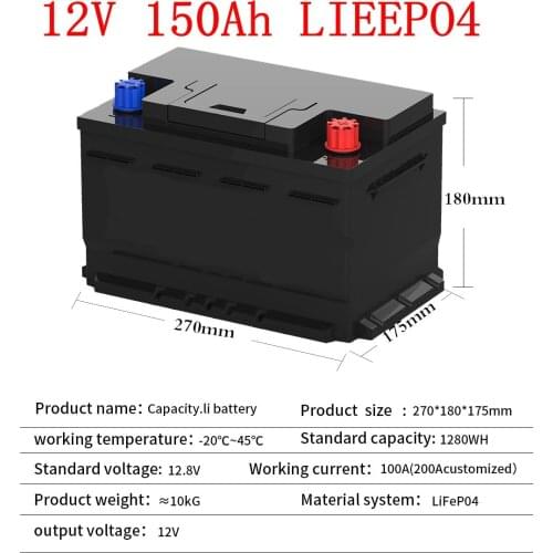 12v100ah lithium battery pack 12v50ah 80ah Lifepo4 battery rechargeable battery outdoor golf cart solar system outdoor camping b