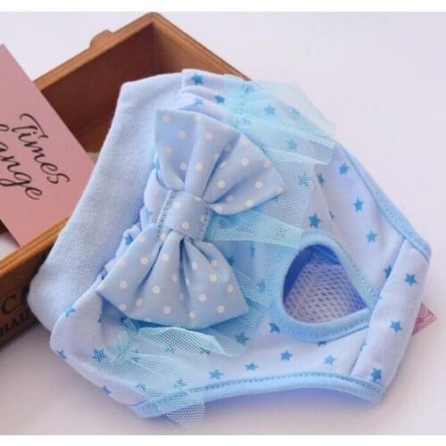 Lace Bow Pet Physiological Menstrual Pants Reusable Teddy Dog Sanitary Shorts Diapers Puff Skirt Underwear for Small Dogs Cats