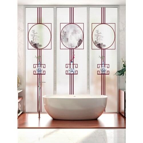 Living room sliding door frosted sticker bathroom shower room privacy glass film bedroom study electrostatic sticker