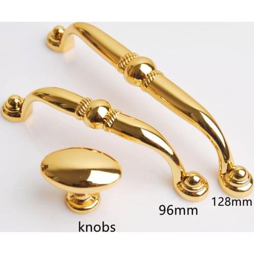 Fashion deluxe gold furniture handle gold wine cabinet kitchen cabinet dresser drawer cupboard door handle pull knob 96mm 5"