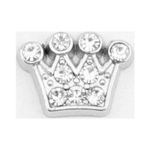 Fashion new clear crystal birthstone crown Floating Charms for Glass Floating Lockets 10pcs/lot