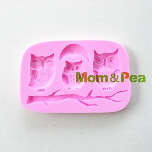 Mom&Pea 0785 Free Shipping Owl Shaped Silicone Mold Cake Decoration Fondant Cake 3D Mold Food Grade