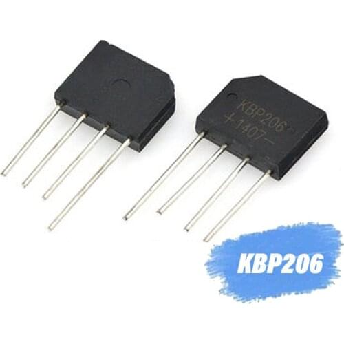 10PCS KBP206 KBP206G DIP Bridge Rectifier 2A 600V DIP-4