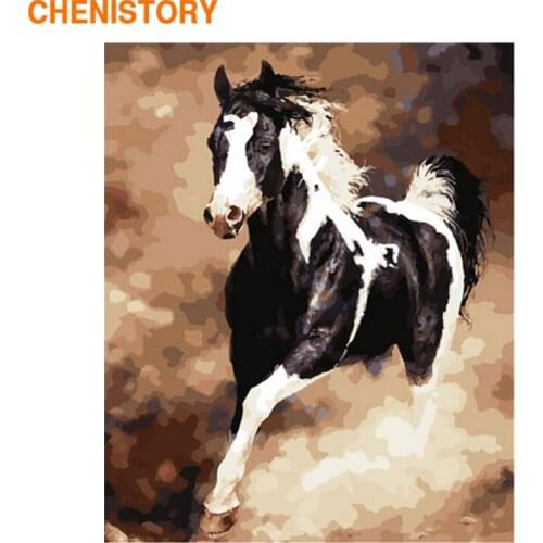 CHENISTORY Frame DIY Painting By Numbers Running Horse Hand Painted Canvas Painting Picture By Numbers For Wall Art Picture Gift