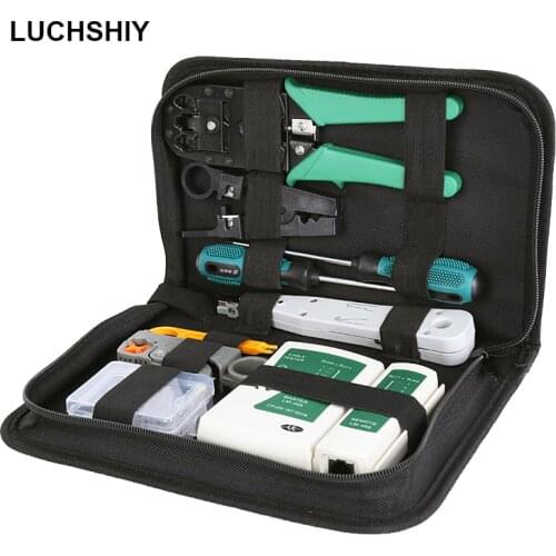 Combination Network Cable Pliers Repair Tools Kit Network Cable Clamp Pliers + Professional Network Cable Tester RJ45 RJ11 RJ12