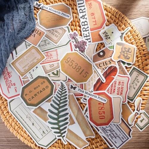 Lychee Life 57Pcs/lot Vintage Plant Flower Stickers Decoraiton Planner Scrapbooking Stationery Korean Diy Diary Stickers