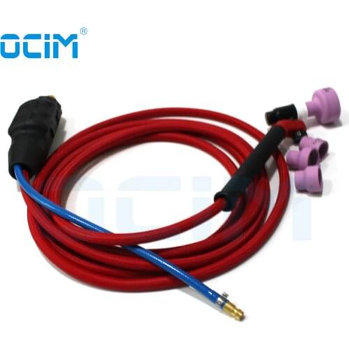 NR17 4M Red Super Soft Hose Braided Air-Cooled Complete TIG Welding Torch 35-70 Connector