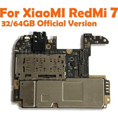 Official Version For XiaoMi RedMi 7 Motherboard 100% Unlocked Original 64GB 32GB For HongMi 7 RedMi 7 Logic Board Mainboard