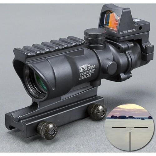 Hunting Riflescope 20mm Dovetail Reflex Optics Scope Tactical Sigh ACOG 4X32 High Quality Scope telescope BK for Airsoft Rifle