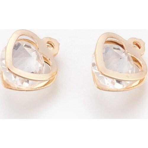 100pcs Heart Flower Iron Glass Charms Pendant for Jewerly Making DIY Jewelry Bracelet Necklace