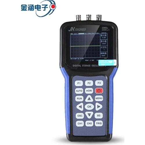 Jinhan JDS2023 Portable Handheld Oscilloscopee 2CH 20MHz 200MSa/S and Signal Generator AC DC Input Coupling 3.2 inch LCD