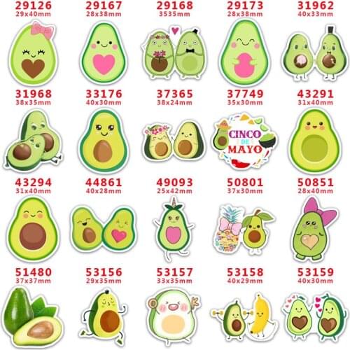 DIY Craft Supplies Sewing Accessories Cartoon Avocado Printed Planar Resins Mold 30 Pieces. PR-29126