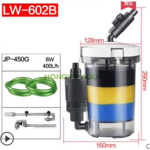SUNSUN Transparent LW-602B/LW-603B Aquarium Pre-filter Mini Fish Tank Filter Barrel With 6W Pump