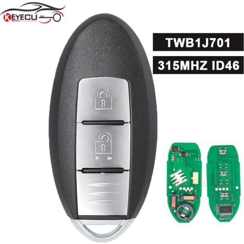 KEYECU Smart Remote Control Car Key Fob 315MHz ID46 for Nissan Micra K13 March K13 Leaf P/N: TWB1J701