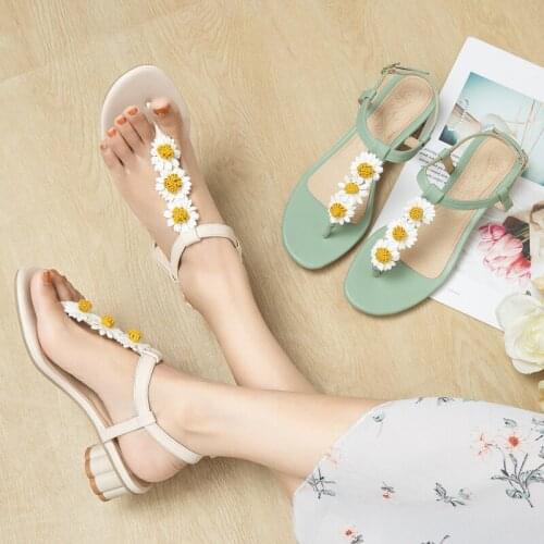 Sandals women 2021 women shoes fashion open toe shoes flowers clip toe sandals shoes for women size 32-45