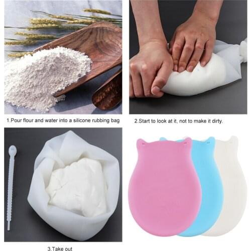 Pastry Kneading Dough Bag Silicone Non-Stick Pastry Blenders Dough Processing Preservation Bag Flour-Mixing Bag Cooking Tools