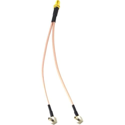 SMA Female to Y Type 2 X TS9 Connector Splitter Combiner Pigtail Cable RG 316 30CM Gold