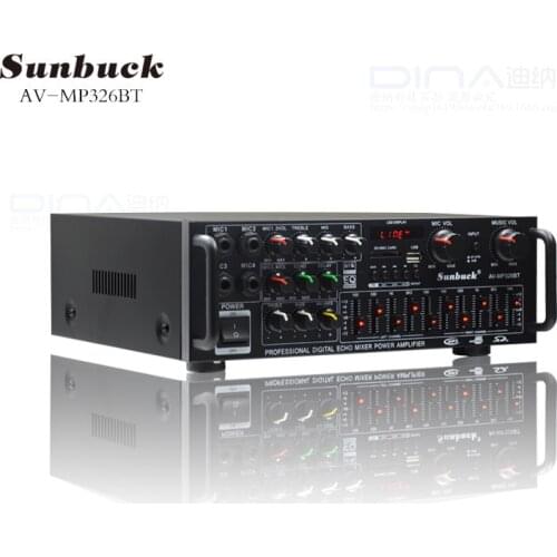 KYYSLB 300W*2 High Power Bluetooth Amlifier AV-326BT 12V 220V/110V Home Ampplifier EQ Equalizer Square Dance Car Amplifier