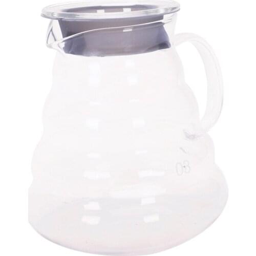 V60 Pour Over Glass Range Coffee Server Carafe Drip Coffee Pot Coffee Kettle Brewer Barista Percolator Clear 800Ml
