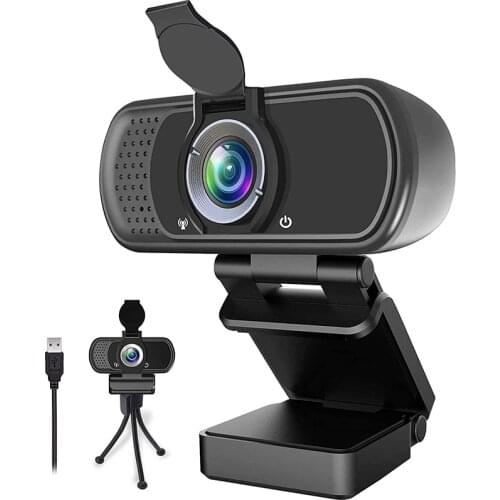 Webcam 1080P Full HD Fixed Focus PC Camera Web Camera with Microphone with Tripod Camera for PC Computer Laptop