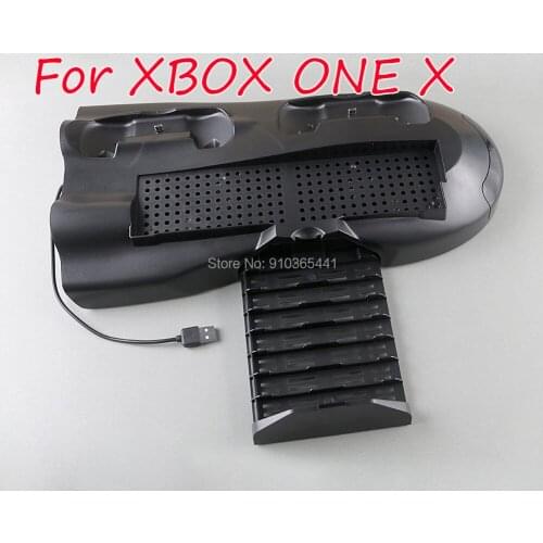 1PC Vertical Cooling Fan Stand Disk Storage Tower Dock 3 HUB 2 Charging Port for Xbox One X Console Parts