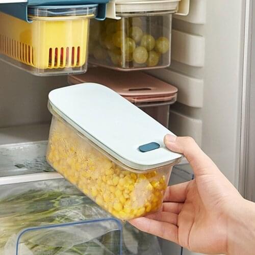 Retractable Food Storage Basket Refrigerator Food Fresh-keeping Drawer Storage Container Fruit Vegetable Drain Box Kitchen Tool