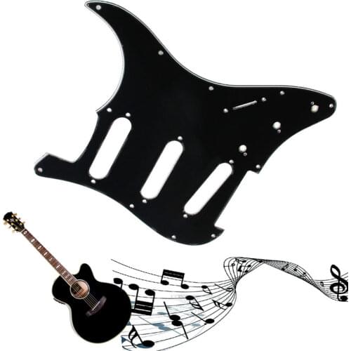 3 Ply Electric Guitar Pickguard Black Scratch Plate For Strat Stratocaster New