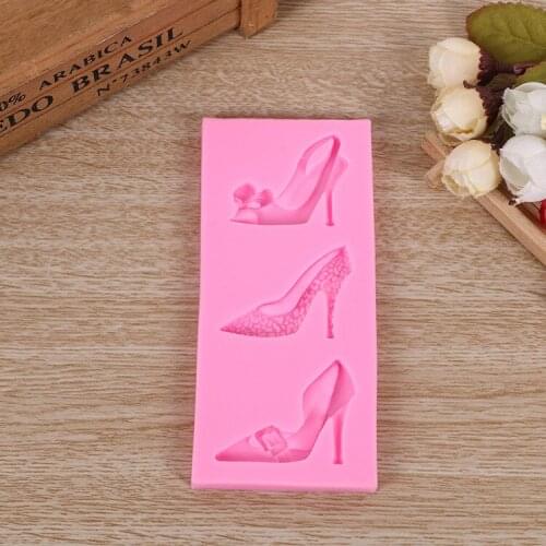 3PC Fashion Leopard High Heels Silicone Mold Fondant Silicone Molds For Cake Decorating Chocolate Lace Fondant Mold DIY H605