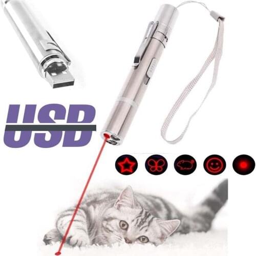 3 in 1 laser USB rechargeable laser pointer adjustable cat toy interactive cat chaser toy for playing training and cat teaching