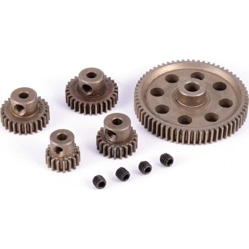 5pcs Diff Differential Main Gear 64T Motor Pinion Gears 17T 21T 26T 29T for 11164 RC Car