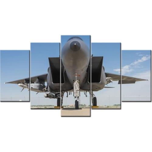 5 Piece Canvas Paintings HD Military Pictures F-15 Eagle Fighter Poster Wall Art for Home Decor