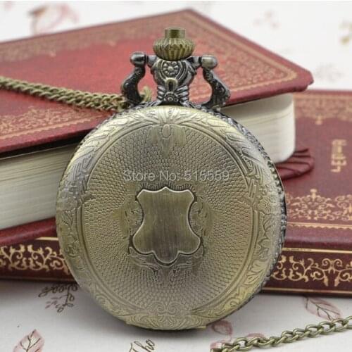 50pcs/lot DHL Free Shipping Bronze Pocket Watch High Quality Watch Necklace Gift Watch Factory Price Wholesale