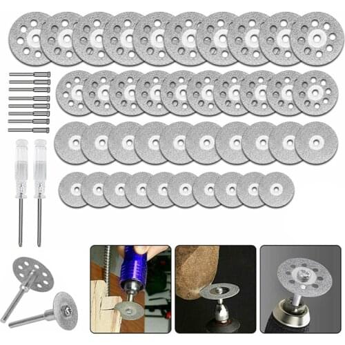 50pcs Professional Diamond Cutting Wheels Kit Fit For Rotary Tool Grinder Metal Cut Off Disc Gemstones Glass Cutter Accessories