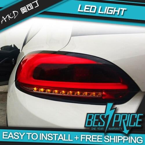 AKD tuning cars Tail lights For VW Scirocco R Taillights LED DRL Running lights Fog lights angel eyes Rear parking lights