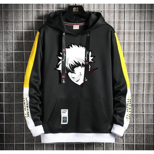 Anime Gintama Hoodie teenagers Popular Harajuku Hoodeds Pullover Streetwear Casual Fake Two-Piece jacket coat
