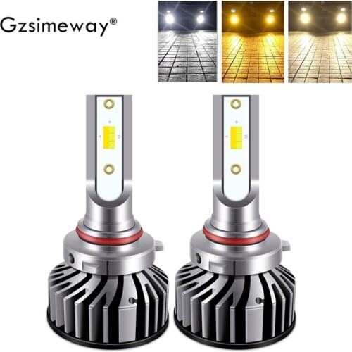 2Pc Car led headlight H1 H7 H8 H9 H11 9005 HB3 H4 tricolor 6000K 3000K 4300K 9600LM led lamp H3 9006 HB4 881 Auto fog light Bulb