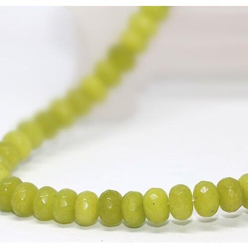 High grade apple green jades chalcedony stone beads 5*8mm abacus faceted rondelle beads loose beads for jewelry 15inch B150