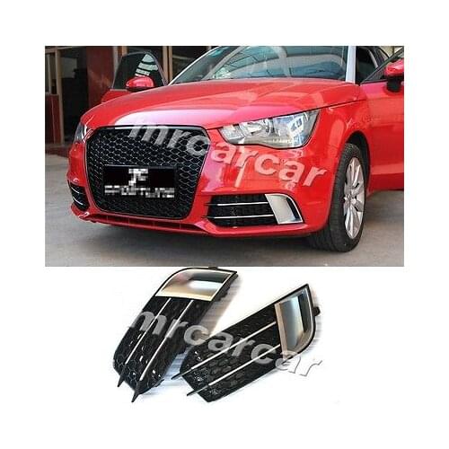 ABS Car Front Fog Lamp Light Covers Fit For Audi A1 Standard Bumper 2011 2012 2013 2014 ( not for S-line)