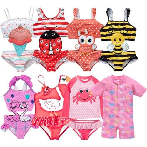Kavkas 1-8 Year Kids Girls One Piece Swimsuit Girls Swimwear 2021 Children Swimsuit Cute Baby Bathing Suit